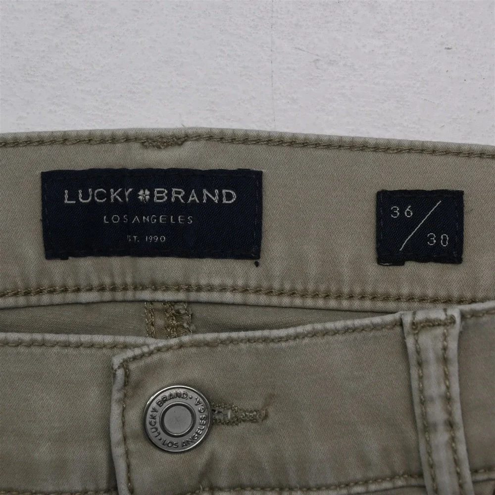 Lucky Brand 36x32 Khaki Brushed‎ 121 Slim Straight Mens Jeans